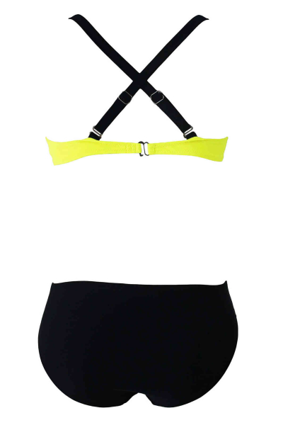 Angelsin Sarı Siyah Şık Bikini Tek Üst