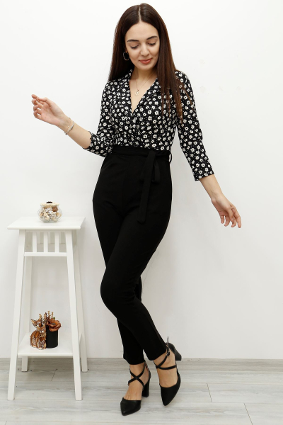Örme Crep Tulum Beyazçiçekli - 0028.1269.