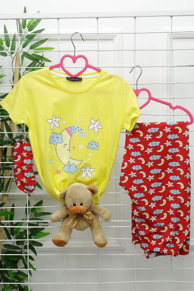 Kadın Pijama Takımı Sarı - 2459.1059.