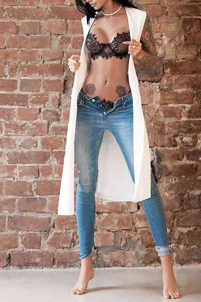 Merry See Dantel Seksi Sütyen Külot Takım Beyaz
