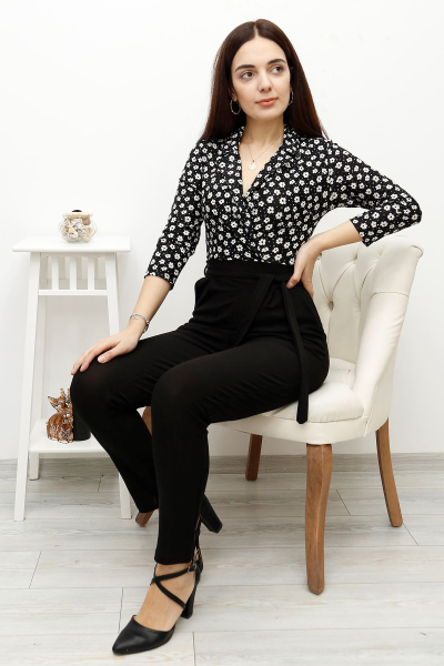 Örme Crep Tulum Beyazçiçekli - 0028.1269.